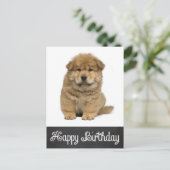 Happy Birthday Chow Chow Puppy Chalkboard Postkart Postkarte (Stehend Vorderseite)