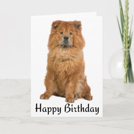 Happy Birthday Chow Chow Puppy Dog Karte (Vorderseite)