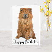 Happy Birthday Chow Chow Puppy Dog Karte (Gelbe Blume)