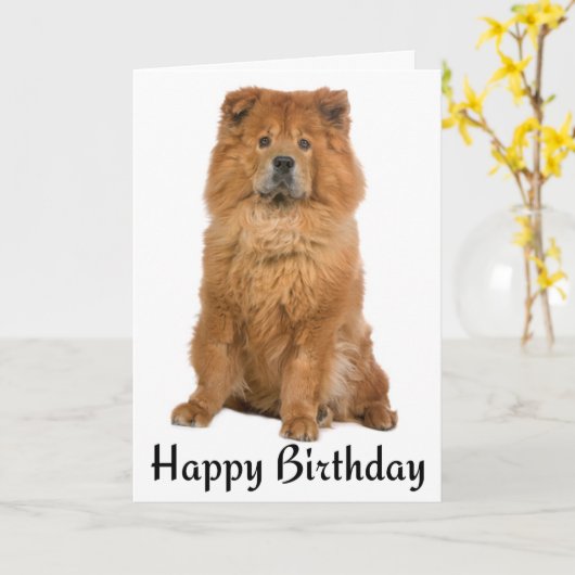 Happy Birthday Chow Chow Puppy Dog Karte (Gelbe Blume)