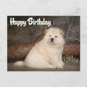 Happy Birthday Chow Chow Welpe Hund Postkarte (Vorderseite)