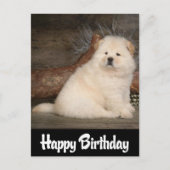 Happy Birthday Chow Chow Welpe Hund schwarze Postk Postkarte (Vorderseite)