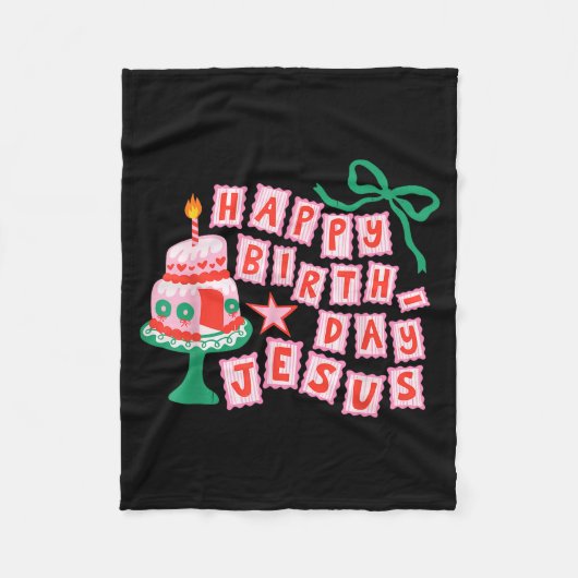 Happy Birthday Christian Jesus Christmas Preppy Bd Fleecedecke (Vorderseite)