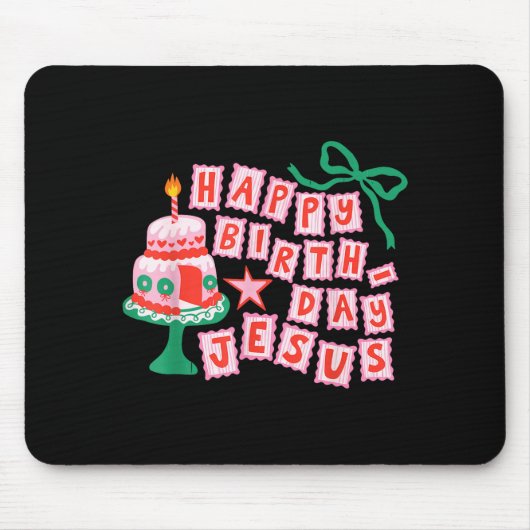 Happy Birthday Christian Jesus Christmas Preppy Bd Mousepad (Vorne)