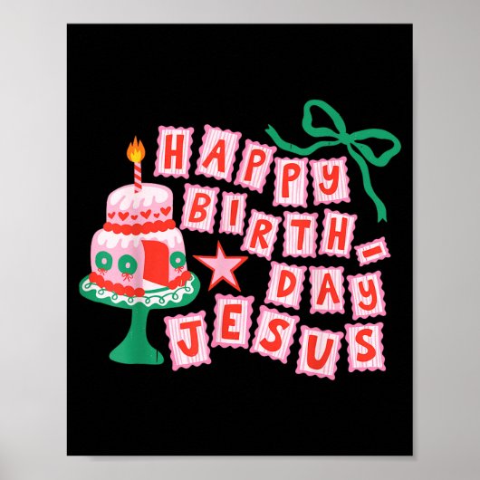 Happy Birthday Christian Jesus Christmas Preppy Bd Poster (Vorne)