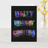 Happy Birthday Christina Card Karte (Gelbe Blume)