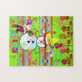 Happy Birthday Christmas Puzzle Santa (Horizontal)