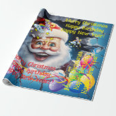 Happy Birthday Christmas Unicorn Wrapping Paper Geschenkpapier (Ungerollt)