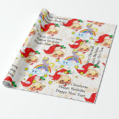 Happy Birthday Christmas Unicorn Wrapping Paper Geschenkpapier (Ungerollt)