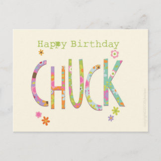 Happy Birthday Chuck Manchester und Nordwesten Postkarte