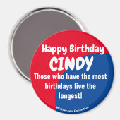 Happy Birthday CINDY Magnet (Vorderseite/Rückseite)