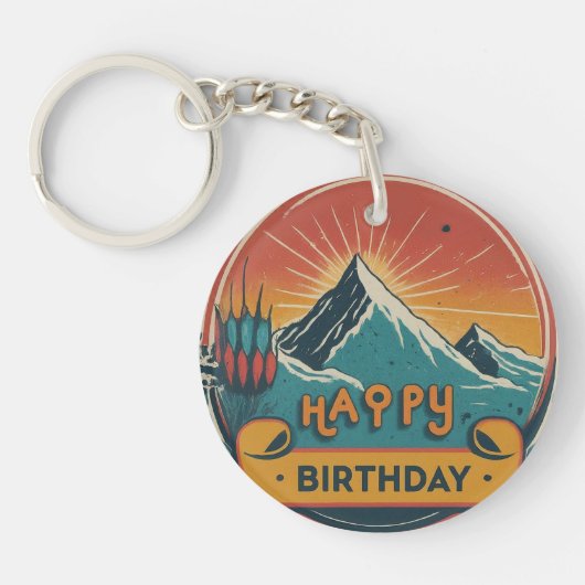 Happy Birthday Circle Schlüsselanhänger (Vorderseite)