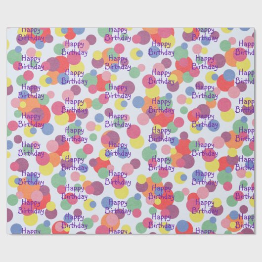 Happy Birthday Circles Geschenkpapier (Flach)