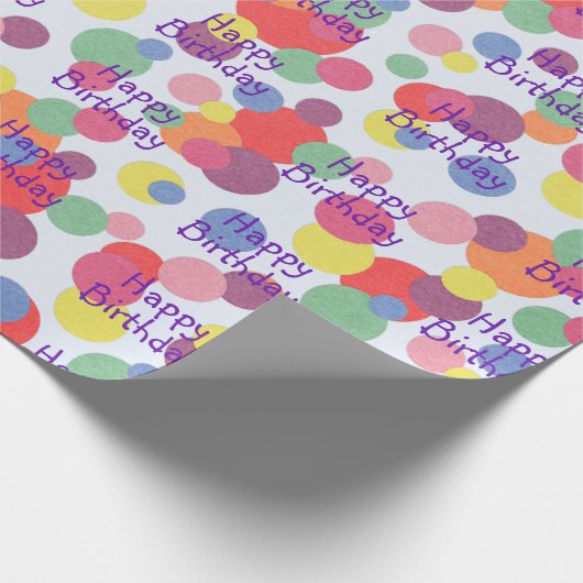 Happy Birthday Circles Geschenkpapier (Ecke)