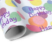 Happy Birthday Circles Geschenkpapier (Rolleneckpunkt)
