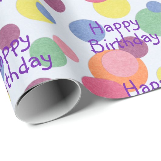 Happy Birthday Circles Geschenkpapier (Rolleneckpunkt)