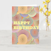 Happy Birthday Circles Karte (Gelbe Blume)