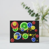 Happy Birthday Circles Postkarte (Stehend Vorderseite)