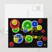 Happy Birthday Circles Postkarte (Vorne/Hinten)