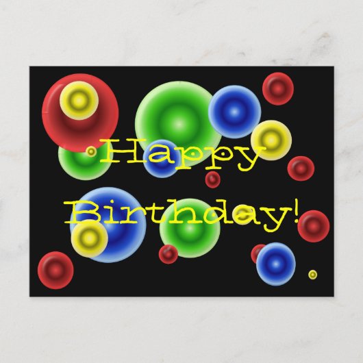 Happy Birthday Circles Postkarte (Vorderseite)