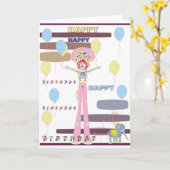 Happy Birthday Circus Style Karte (Gelbe Blume)