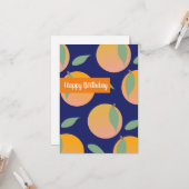 Happy Birthday Citrus Orange Frucht Karte (Vorderseite/Rückseite Beispiel)