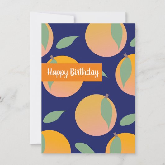 Happy Birthday Citrus Orange Frucht Karte (Vorderseite)