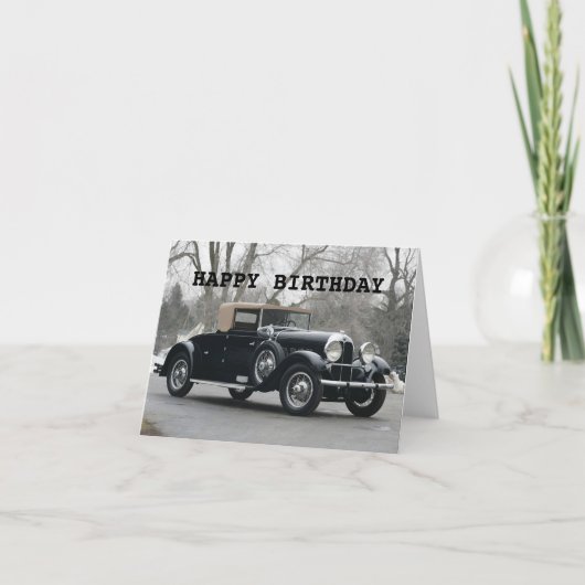 Happy Birthday Classic Car Card Karte (Vorderseite)