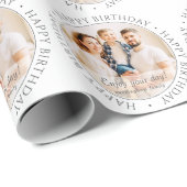 Happy Birthday | Classic Simple Custom Foto Geschenkpapier (Rolleneckpunkt)