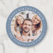 Happy Birthday Classic Simple Family Foto Geschenkanhänger (Vorderseite)