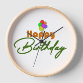 Happy Birthday Clock Uhr (Vorderseite)