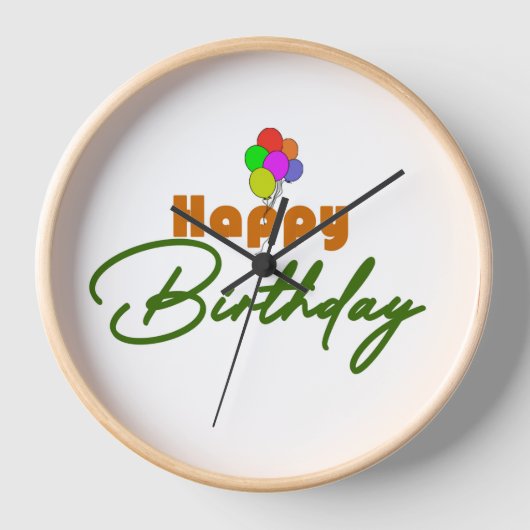 Happy Birthday Clock Uhr (Vorderseite)