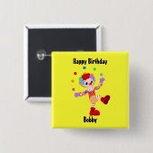Happy Birthday Clown Button Button (Vorne & Hinten)