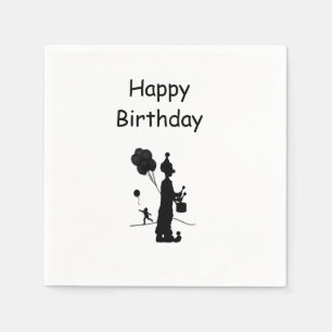 Happy Birthday Clown Serviette