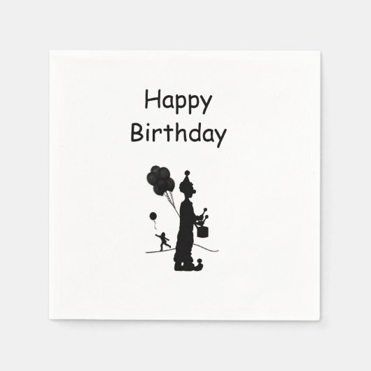 Happy Birthday Clown Serviette (Vorderseite)
