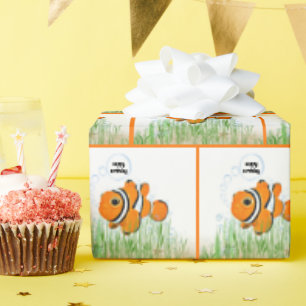 Happy Birthday Clownfish Geschenkpapier