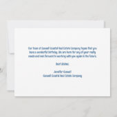 Happy Birthday Coastal Company Personalisiert Flat Karte (Rückseite)