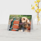 Happy Birthday Cocker Spaniel Grußkarte Karte (Gelbe Blume)