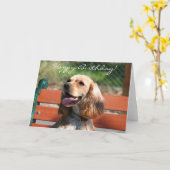 Happy Birthday Cocker Spaniel Grußkarte Karte (Gelbe Blume)