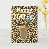 Happy Birthday Cocktail Toast Karte (Gelbe Blume)