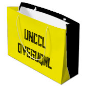 Happy Birthday codiert mit ROT13 Cipher Große Geschenktüte (Rückseite Schrägansicht)