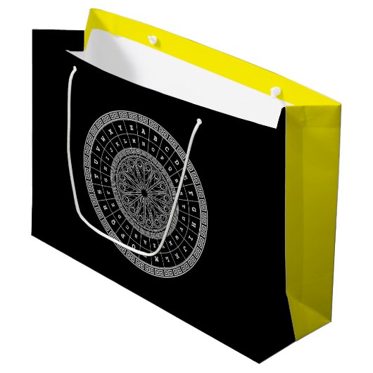 Happy Birthday codiert mit ROT13 Cipher Große Geschenktüte (Vorderseite Schrägansicht)