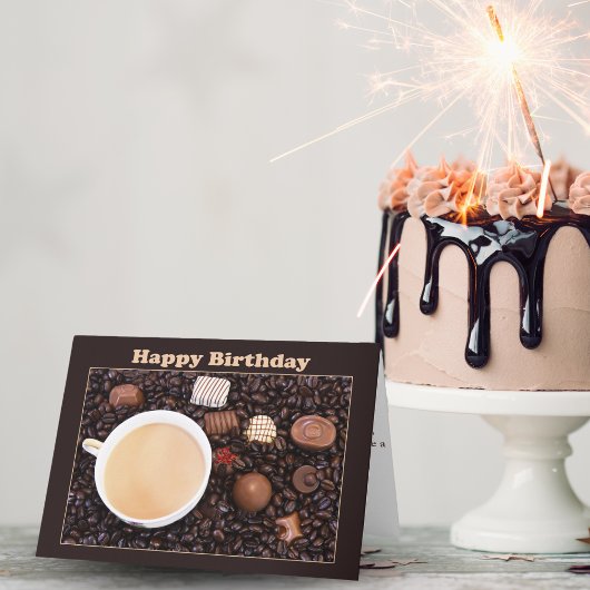 Happy Birthday Coffee and Chocolate Card Karte