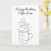 Happy Birthday Coffee Lover Karte (Gelbe Blume)