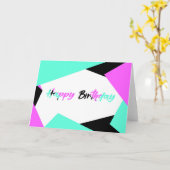 Happy Birthday Color Blocking Card | Aquamariner s Karte (Gelbe Blume)