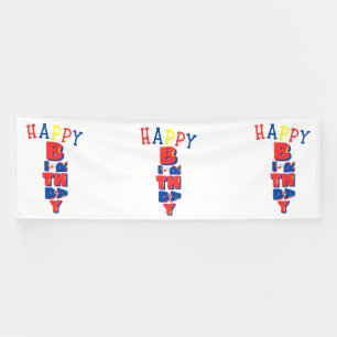 Happy Birthday Color Remix 4x12 Vinyl Banner