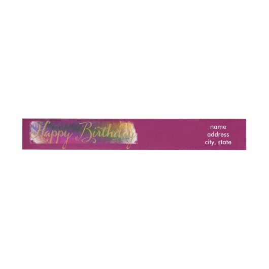 Happy Birthday Colorburst Labels Rundum-Adressaufkleber (Person)