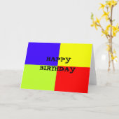 Happy Birthday Colored Block Art Karte (Gelbe Blume)