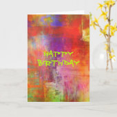 Happy Birthday - Colorful Bold Abstract Painting Karte (Gelbe Blume)