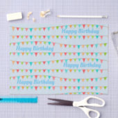 Happy Birthday Colorful Bunting Flags Seidenpapier (Handwerk)